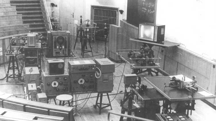 Fotografie einer Laservorführung