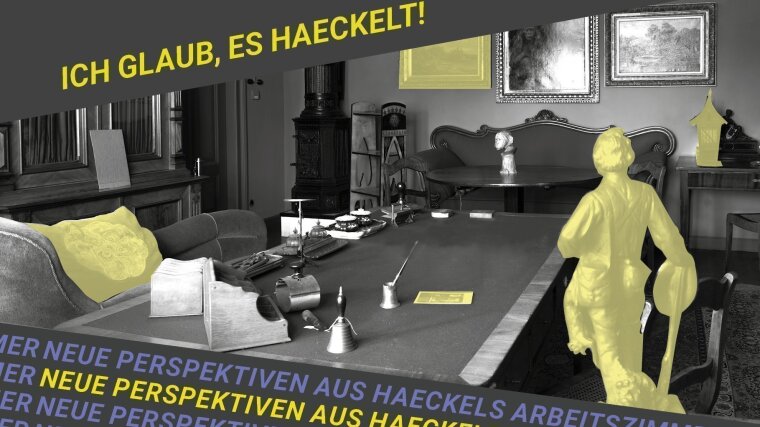 Ernst Haeckels Arbeitzimmer mit hervorgehobenen Objekten