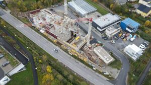Drone photo of the MCJ construction site from Wednesday, 08.11.2023